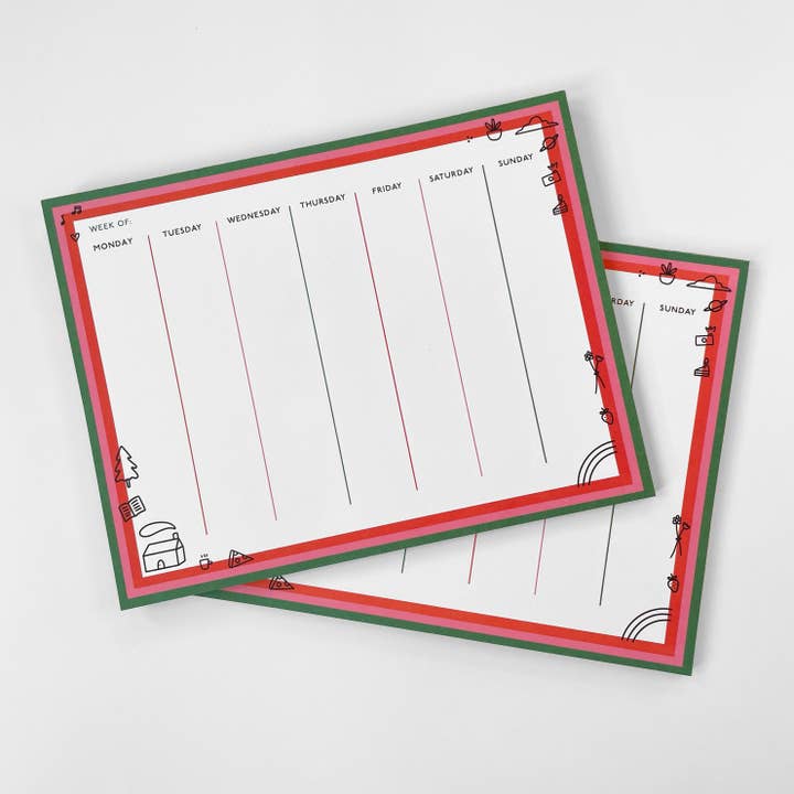 Weekly Notepads for wholesale by Laura Supnik