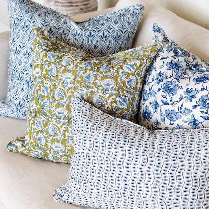 Walter G – wholesale Throw pillow cover – Marbella Moss Azure Pillowcase1