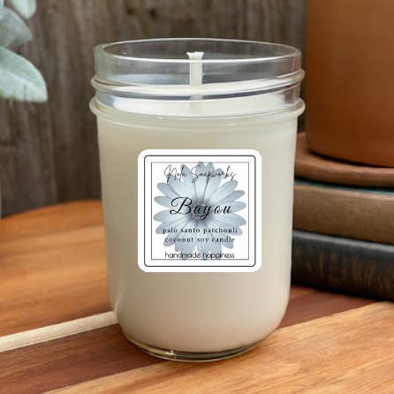 NOLA Soap Works - Wholesale Jar/Filled Candle - Bayou | Palo Santo + Patchouli Coconut Soy Candle0