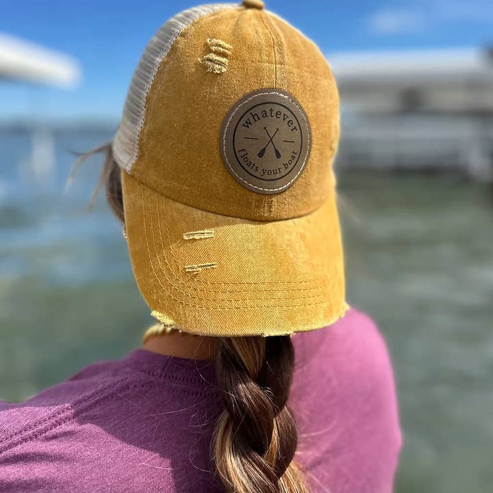 Whatever Floats Your Boat Ponytail Hat for wholesale by Small Town Clothing Company