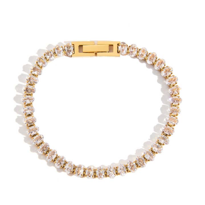 18k Stainless Steel Zirconia Tennis Bracelet (LSSGB149) for wholesale by Lyza Jewels