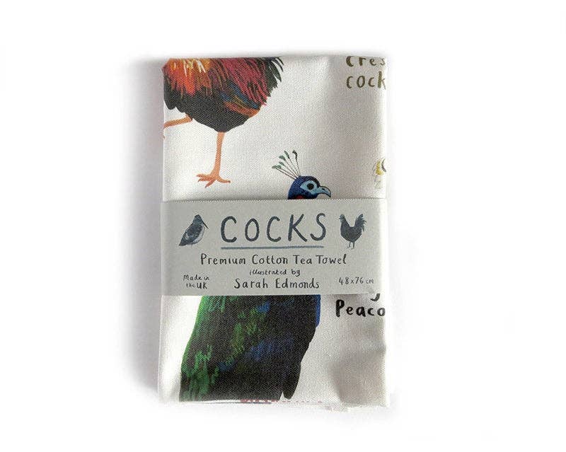 Sarah Edmonds Illustration – wholesale Tea towel – Cocks Bird Cotton Tea Towel4