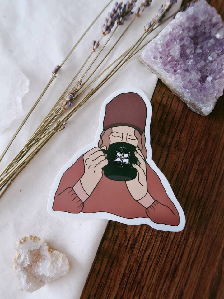 Cozy Coffee Lover Sticker for wholesale by True Alignment