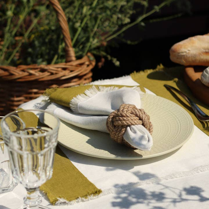 LIEM HOME - Wholesale Napkin Ring - Rustic Nautical Napkin Rings - Turks Head Style Set