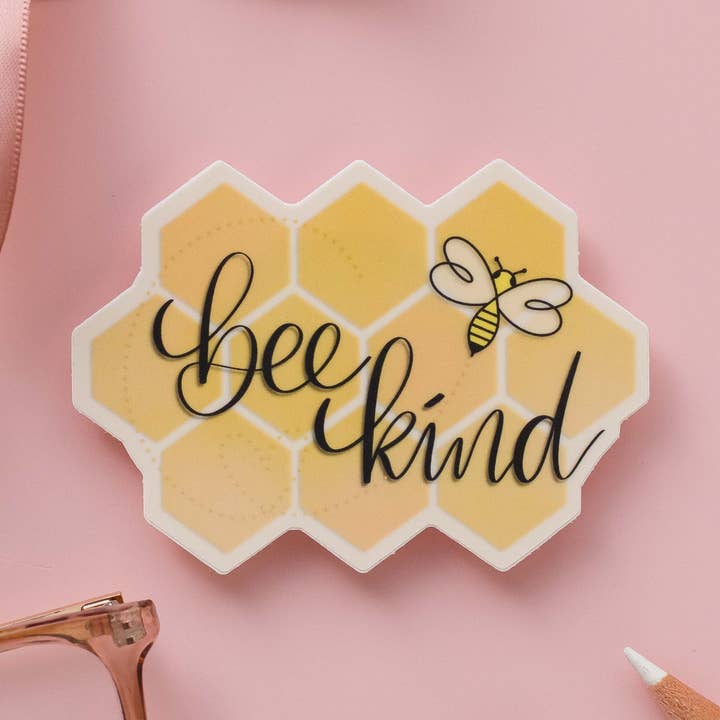 Bee Kind Vinyl Sticker for wholesale by Rachel’s little design corner