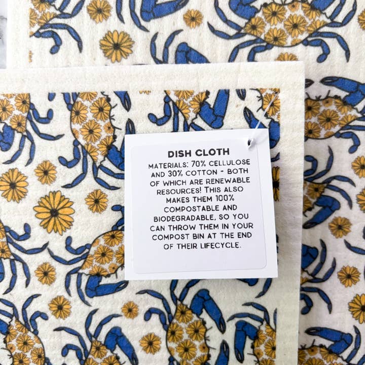 Jami Creates - Wholesale Dishcloth - Maryland Blue Crab Swedish Dish Cloth3