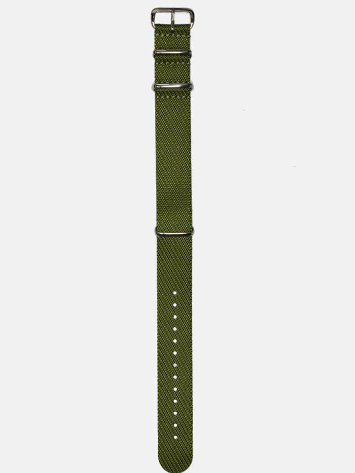 18mm // 20mm Green Twill Nato Strap for wholesale by Curated Basics