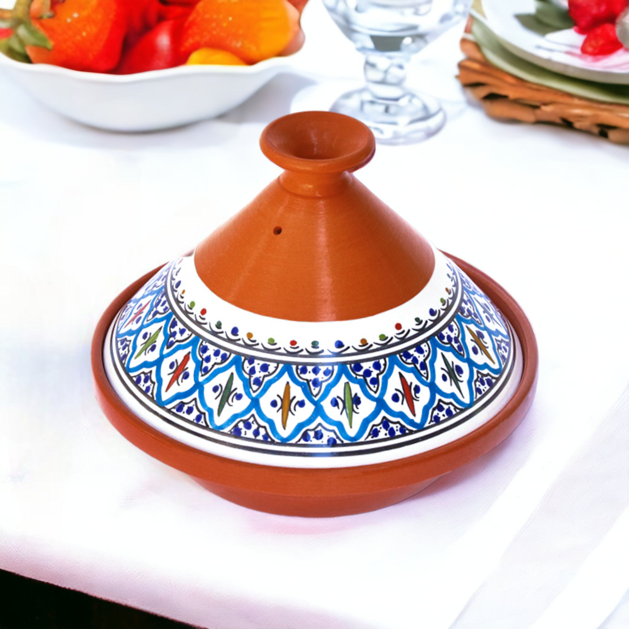 Kamsah - Wholesale Cooking Pot - Bohemian Classic Turquoise Medium Tagine Pot1