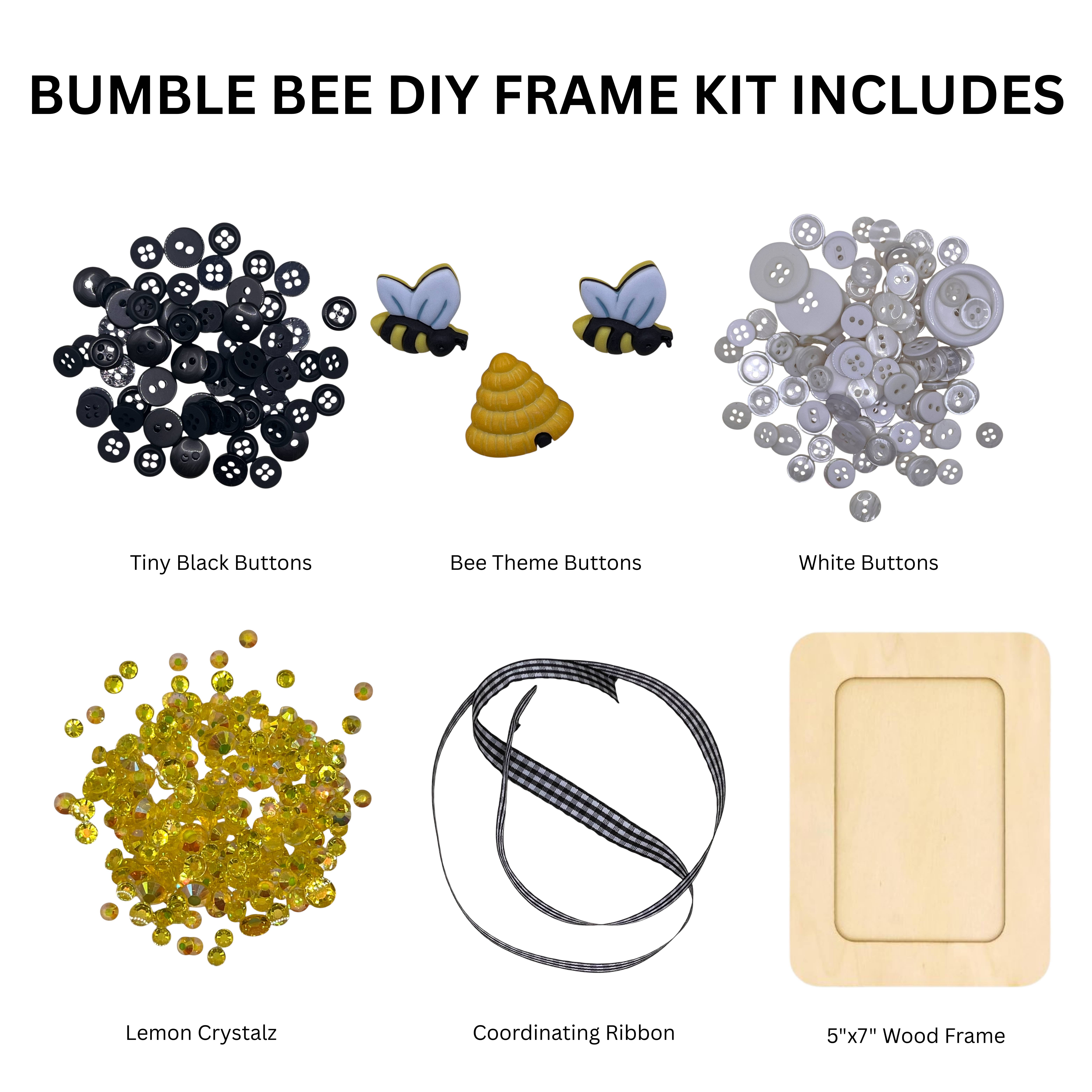 Buttons Galore & More - Wholesale DIY Craft Kit - Bumble Bee Frame DIY Craft Kit2