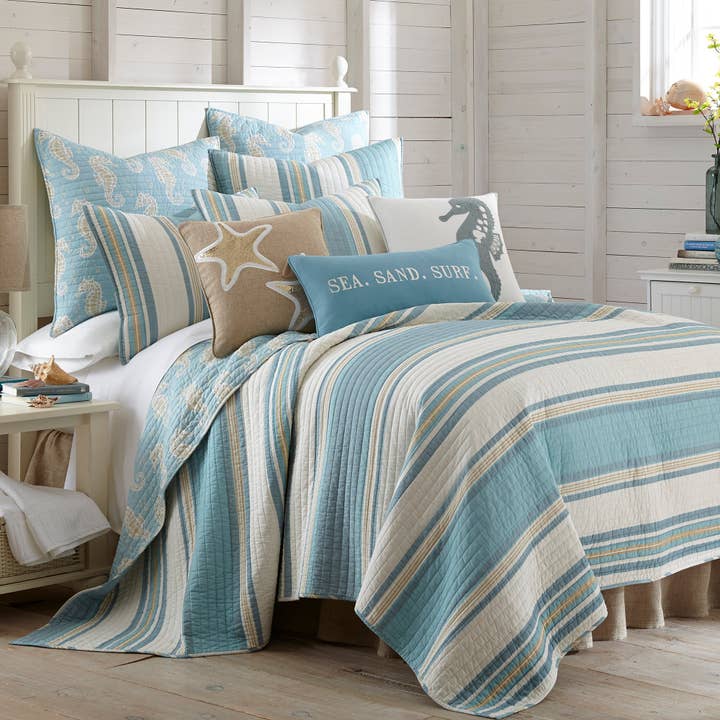 Blue Maui Quilt Set for wholesale by Levtex Home