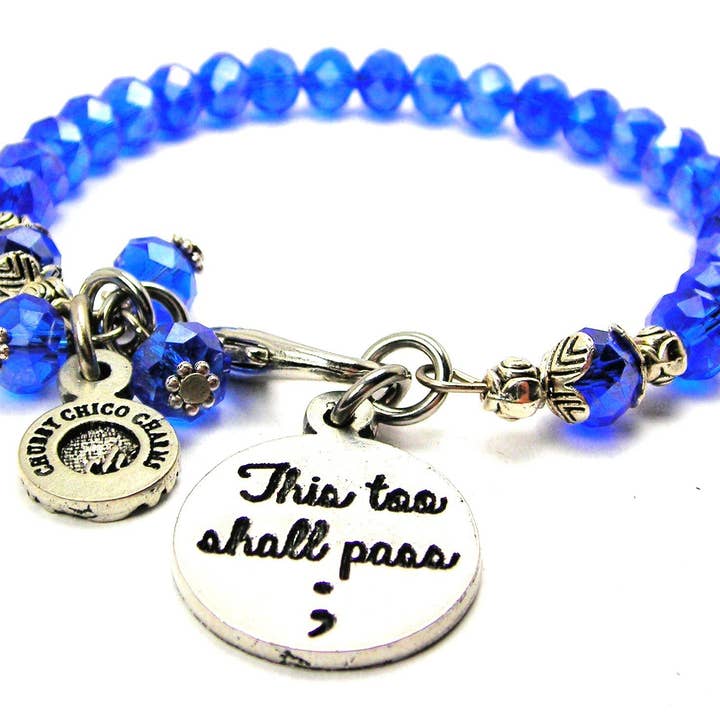 Chubby Chico Charms - Wholesale Charm/Dangle Bracelet - This Too Shall Pass Splash Of Color Crystal Bracelet