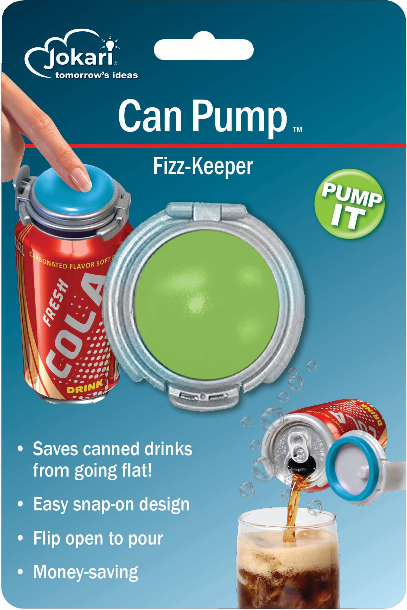 Jokari - Wholesale Kitchen Tool/Gadget - Jokari Can Pump – Repressurizing Flip-Top Lid for Soda Cans2