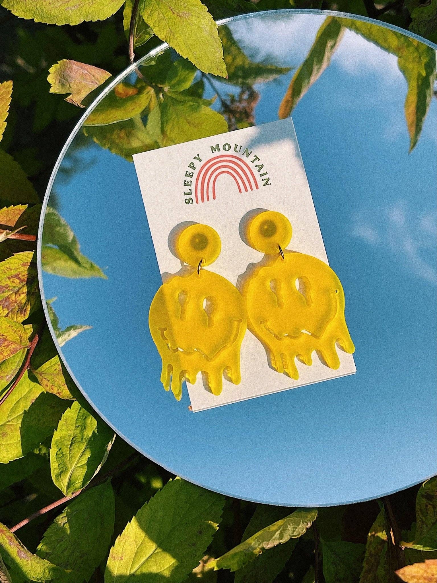 Sleepy Mountain - Wholesale Dangle Earrings - Melted Smiley Face Dangle Earrings5