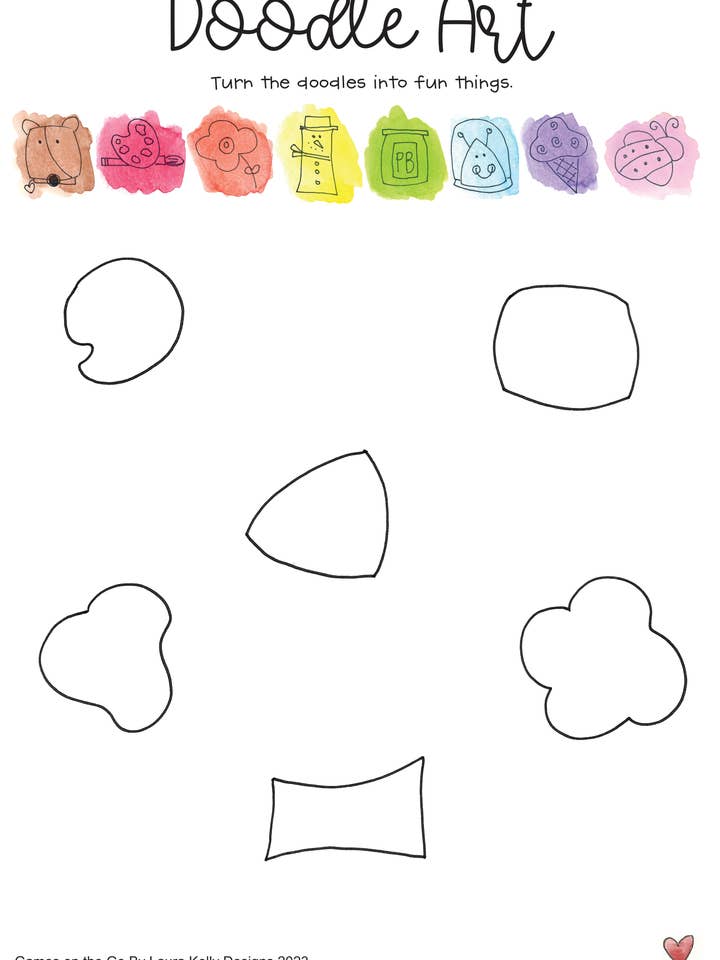 Spiele für unterwegs - Doodle Art für den Großhandel von Laura Kelly Stickers