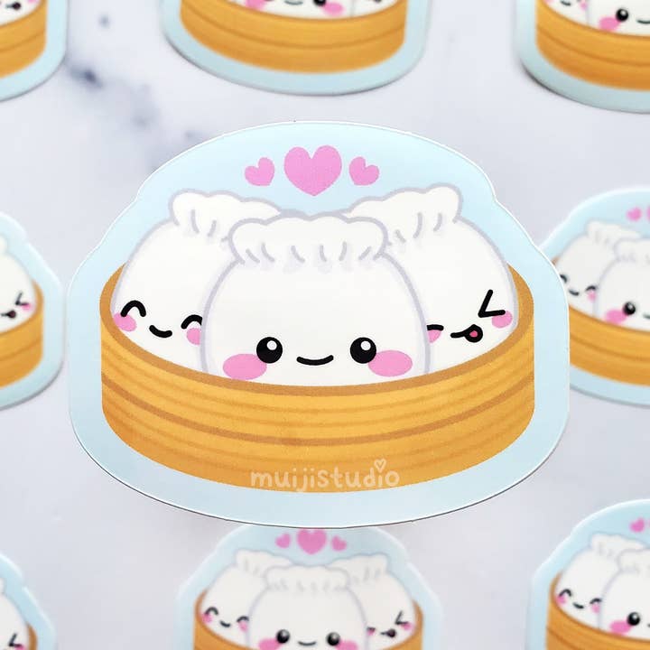 Xiao Long Bao Buddies Sticker, Chinese Steamed Buns Dim Sum for wholesale by Muijistudio