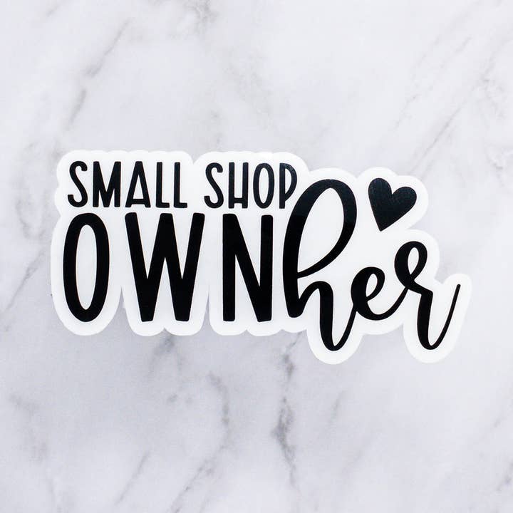 Liten butik ägare klistermärke för wholesale av MaMarie & Co.