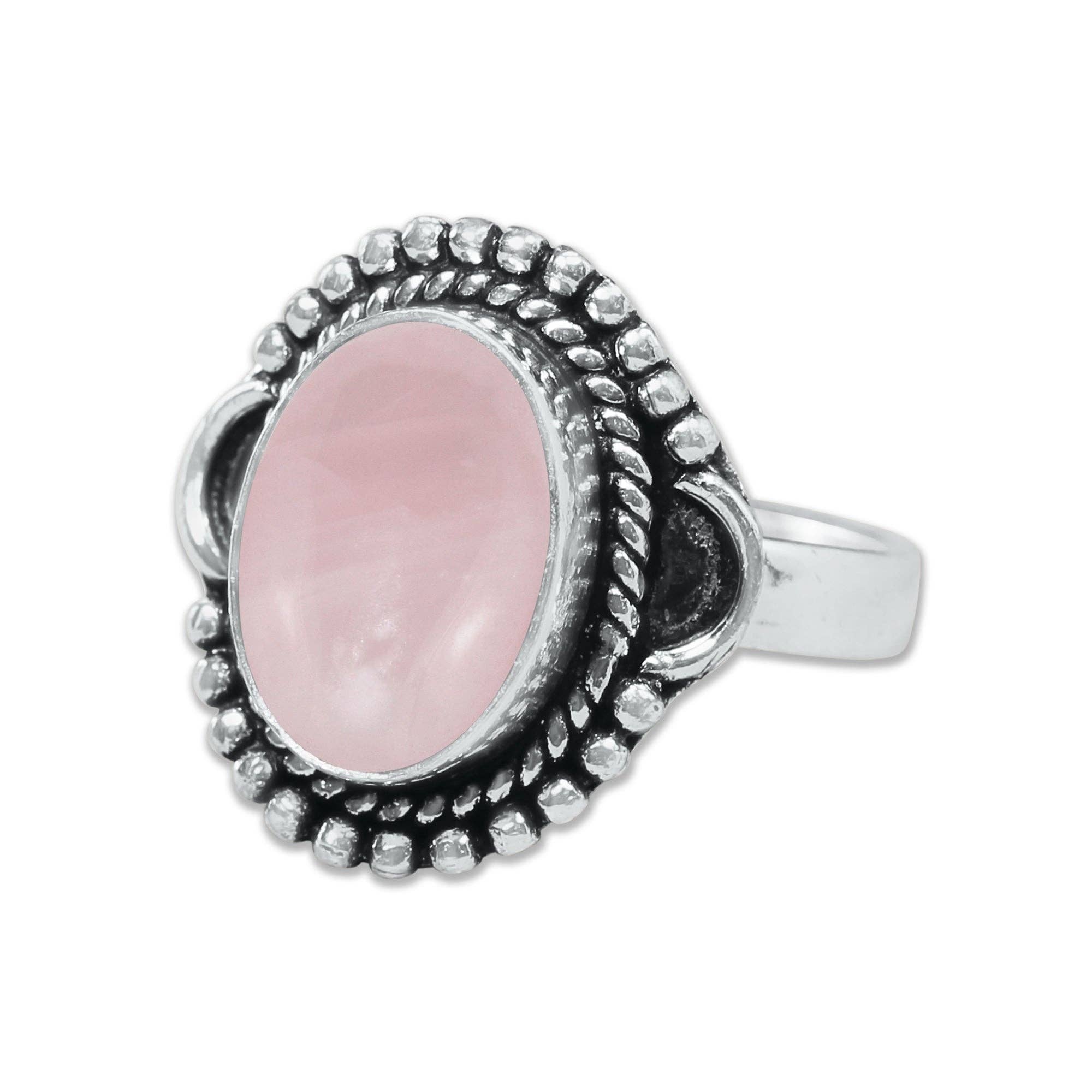 Handmade Jewels – wholesale Cocktail/Statement Ring – Rosenkvartsringar – Silverpläterade, Handgjorda, Mjuk Rosa (US Storlekar 6–10, Ej Justerbara)18
