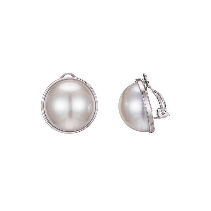 Sharena Clip-Ohrringe mit zentraler Perle für den Großhandel von BELLE MISS