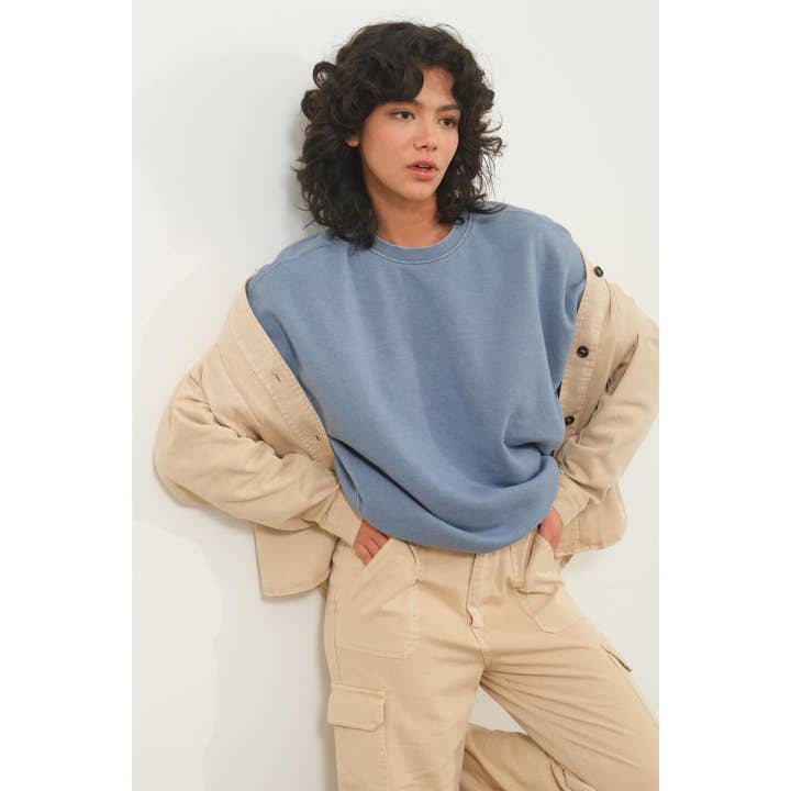 HYFVE - Wholesale Sweatshirt - Women's - DZ24E890-Crewneck Long Sleeve Sweatshirt