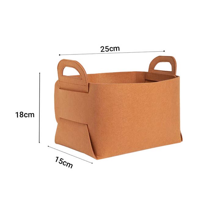 SOGA International Pty Ltd - Wholesale Storage Bin - SOGA 2X Medium Coffee Foldable Felt Storage Portable Collapsible Bag Home Office Foldable Organiser with Carry Handles4