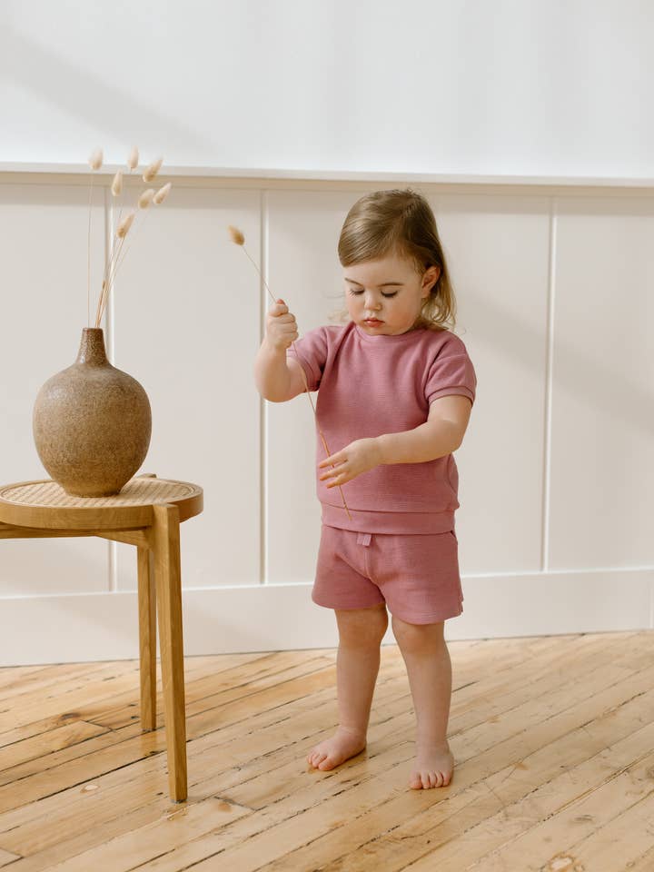 Colored Organics - Wholesale Shirt - Kids - Organic Baby & Kids Ali Waffle Tee - Punch