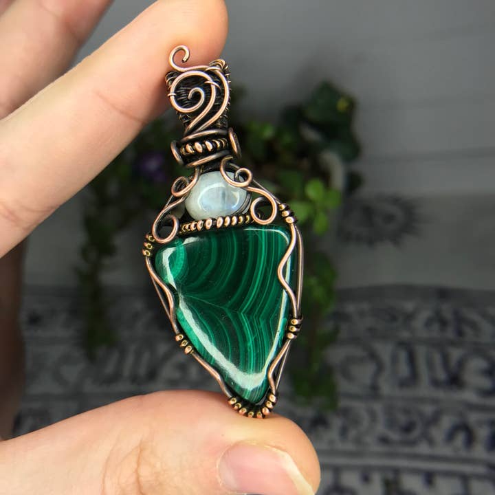 Sunday's Jewels - Wholesale Individual Charm/Pendant - Stone Doublet Framed Pendant - Wire and Gemstone Jewelry6