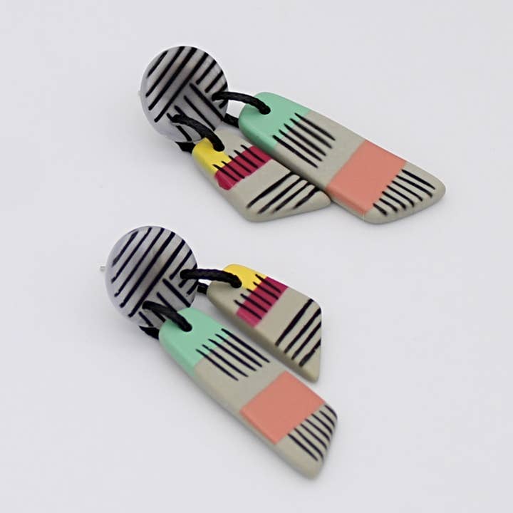 Sylca Designs - Wholesale Dangle Earrings - Vivid Hues Geometric Earring2