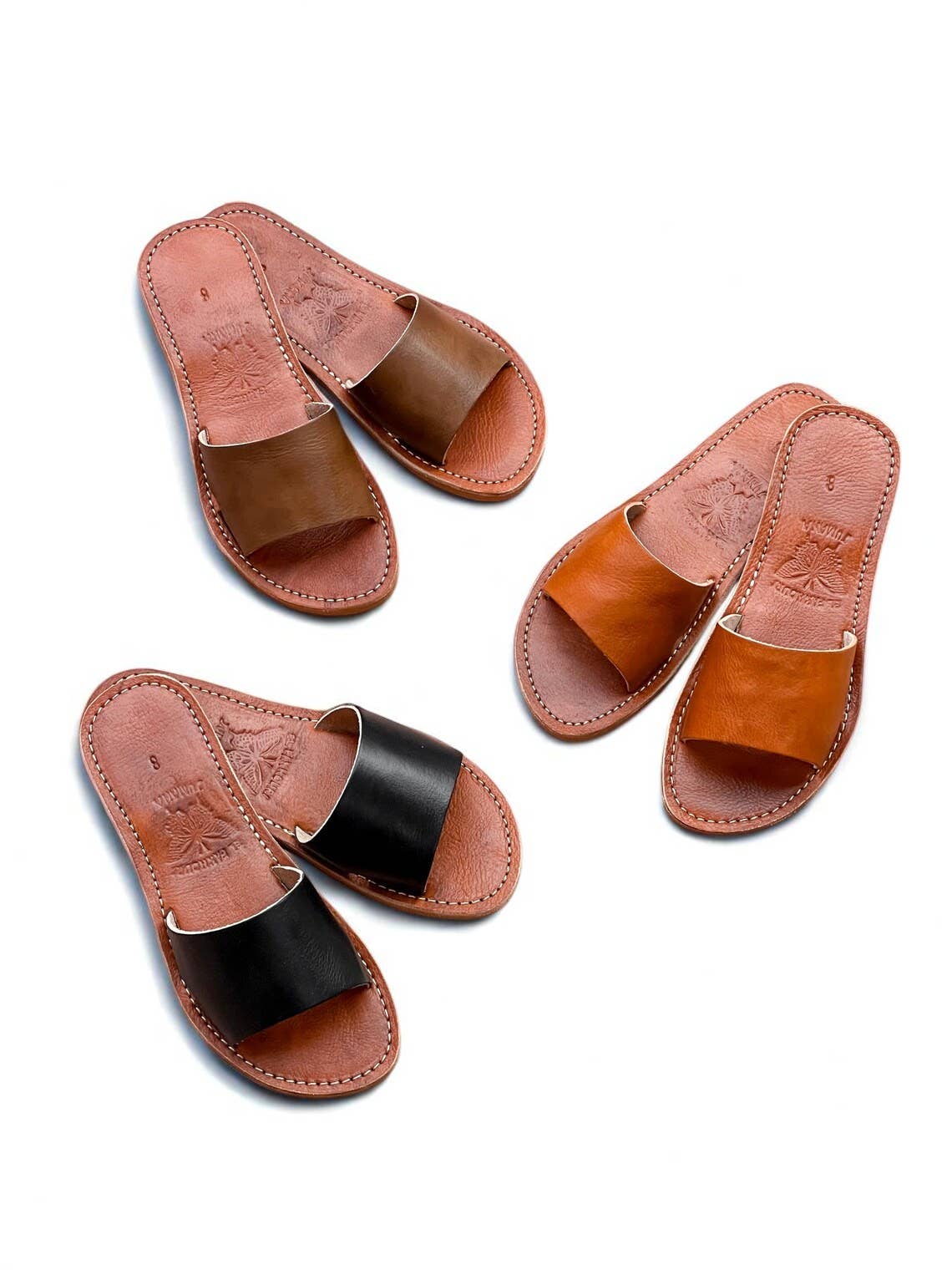 HandmadeBestSeller – wholesale Sandals – Women's – Handmade Moroccan Leather Slides – 3 Colors1