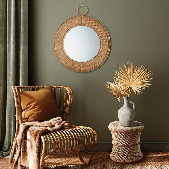 47th & Main (Creative Brands) - Wholesale Wall Mirror - Solid Rattan Wall Mirror1