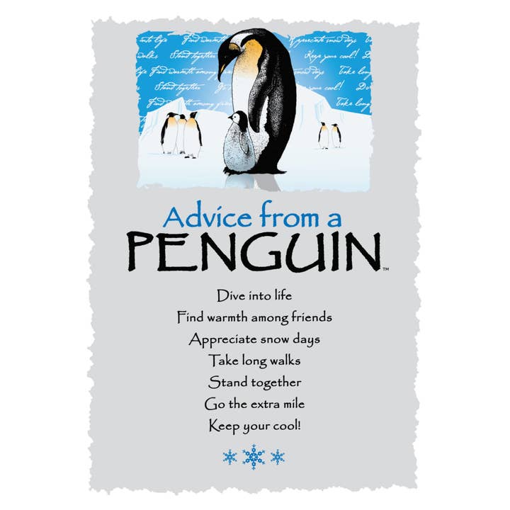 Advice from a Penguin Greeting Card - Blank for wholesale by Advice for Life by Your True Nature