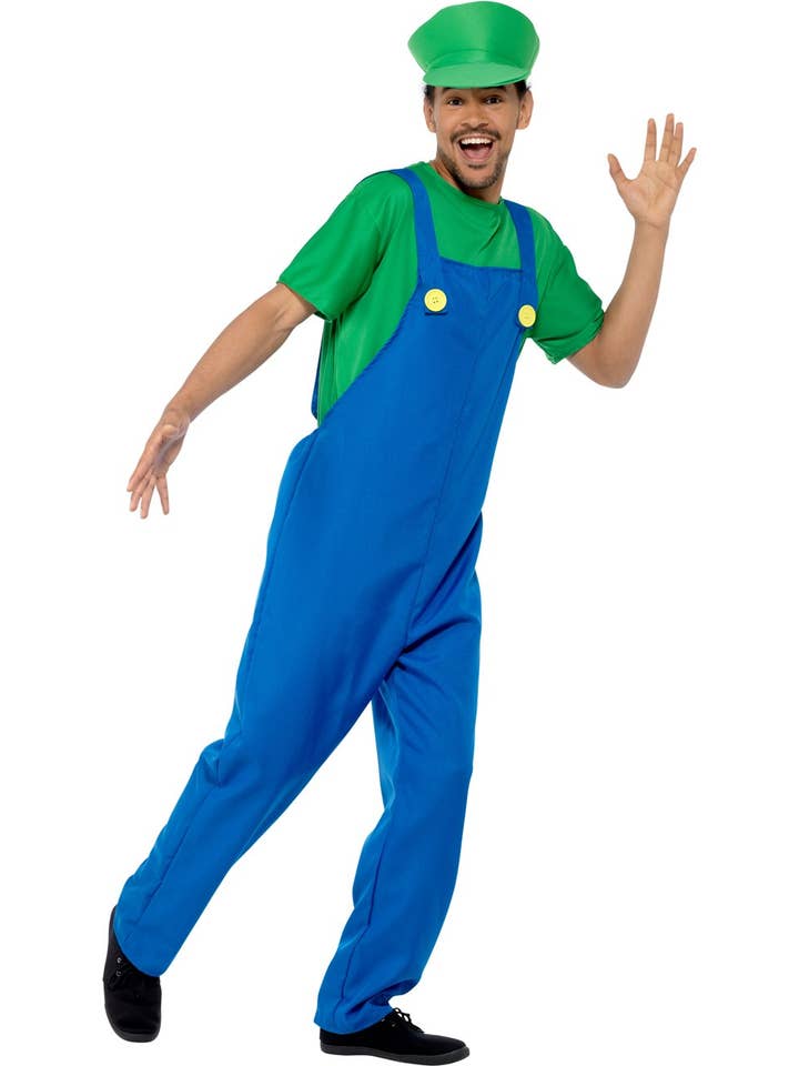 Partychimp - Vente Déguisement – homme - Déguisement de plombier garçon vert - costume de fête