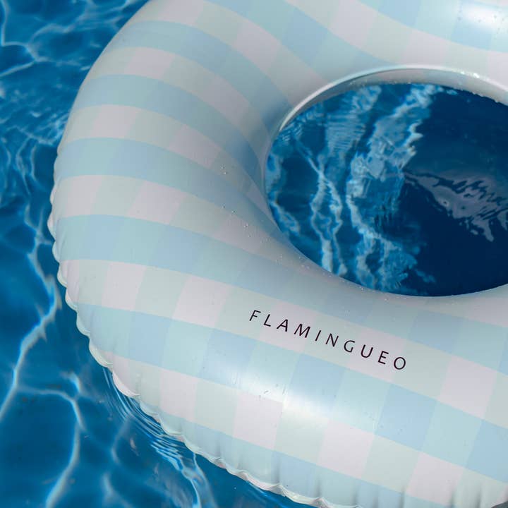 Flamingueo - Wholesale Inflatables - Giant Pool and Beach Float with Vichy Blue Print6