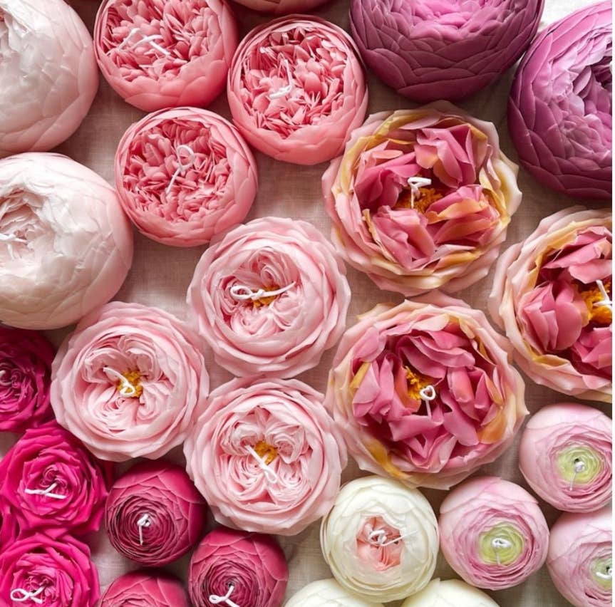 House of Shokunin - Wholesale Novelty Candle - Cake Topper, Home Decorative Candle, Party Candle, Handcrafted Scented Candle, Peony Flower Candle, Floral Gift Candle, Pink Flower Candle10