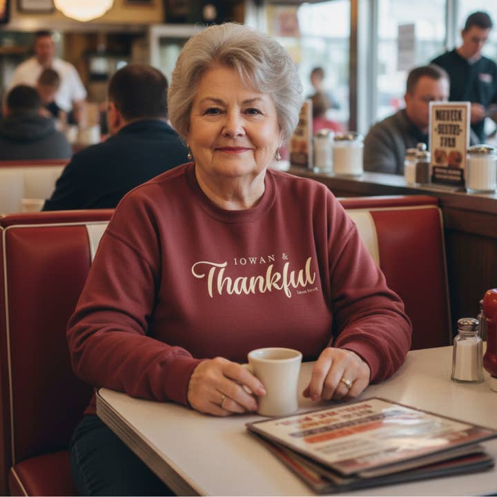 Iowan & Thankful Sweatshirt for wholesale by Wear.Love State T-Shirts