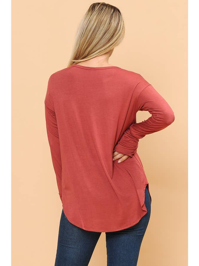 Burgundy Apparel - Wholesale Tunic - Women's - LONG SLEEVE TOP WITH THUMB HOLE41