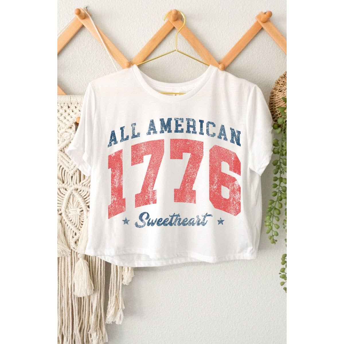 HRTandLUV - Wholesale T-Shirt (Graphic) - Women's - ALL AMERICAN 1776 SWEETHEART GRAPHIC CROP TOP0