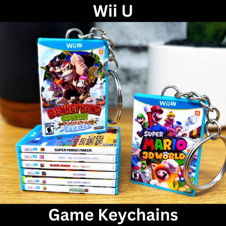 Wii U Game Case Keychains for wholesale by BitsyLabs