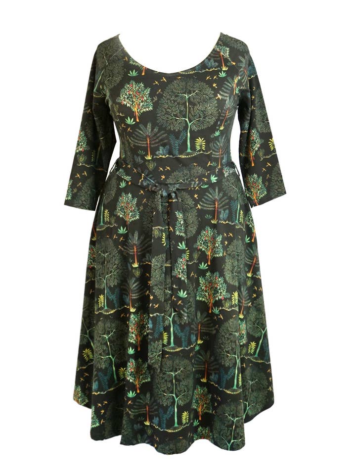 Vestido de punto con estampado de carbón para venta al por mayor de Spero Park