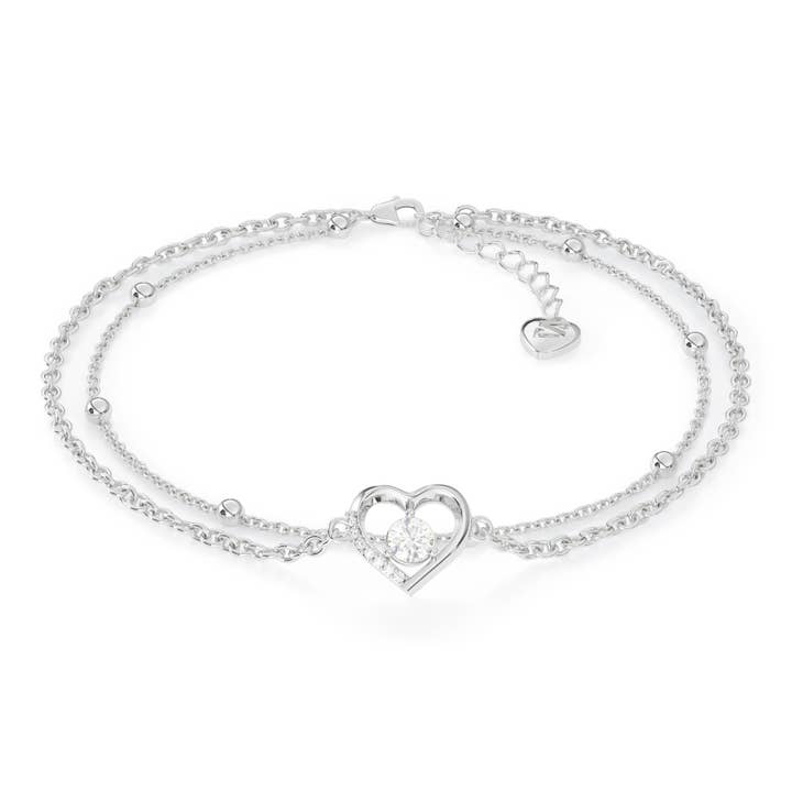 Tobillera símbolo infinito «Corazón» - plata - S010 para venta al por mayor de SERASAR