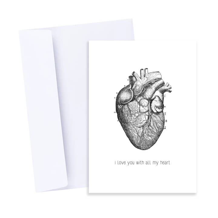 I Love You With All My Heart Card - Valentine's Day Card for wholesale by Popsy Press
