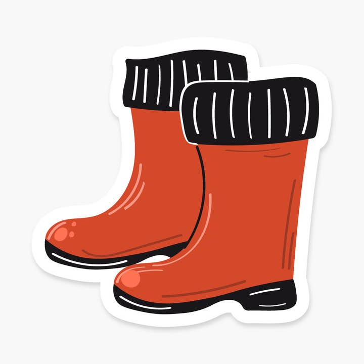 Red Rainboots 3.3 x 3.3 in - Everyday Sticker for wholesale by Footnotes