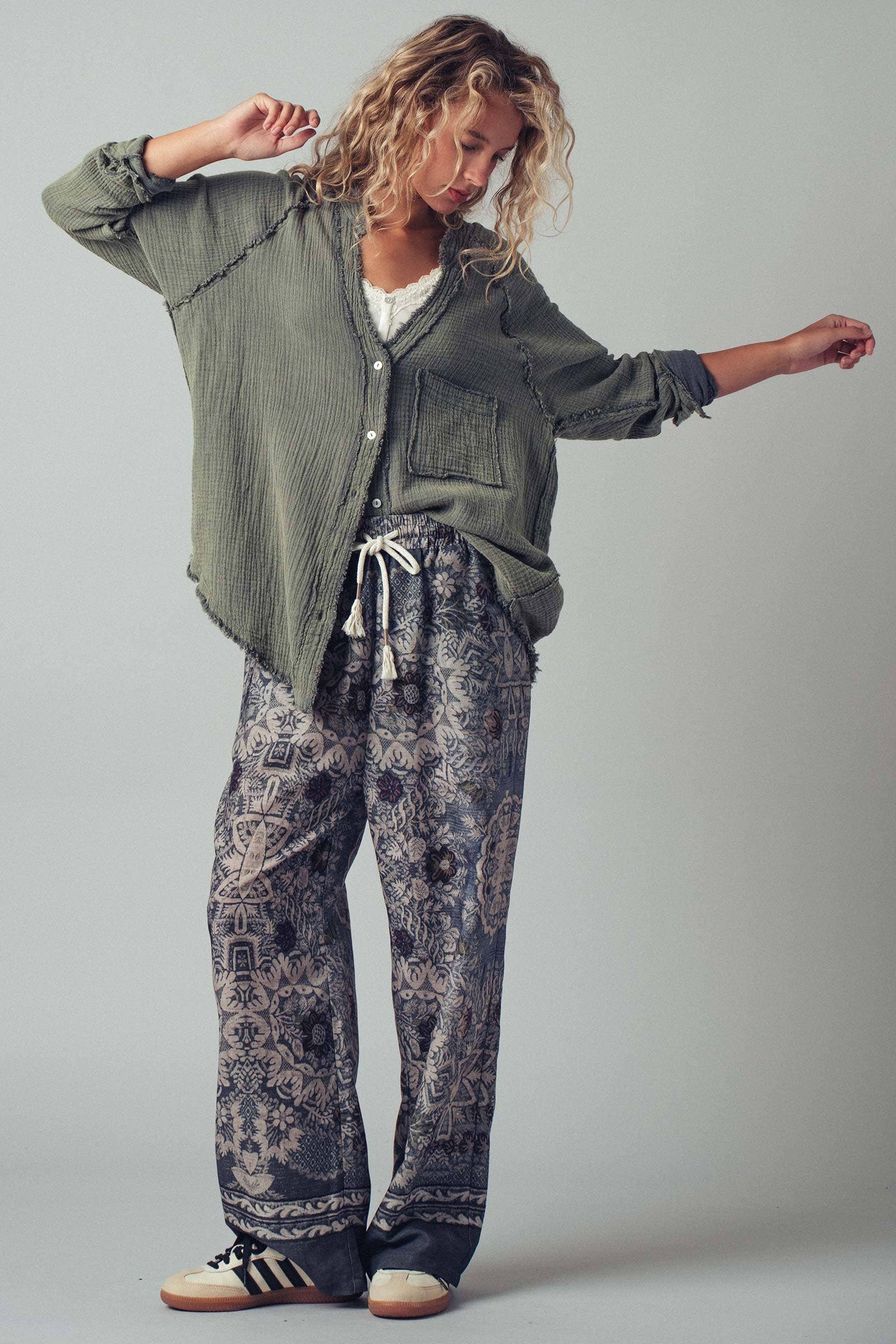 Fashion Week - Wholesale Button Down Shirt - Women's - The Willow Gauze Relaxed Shirt9