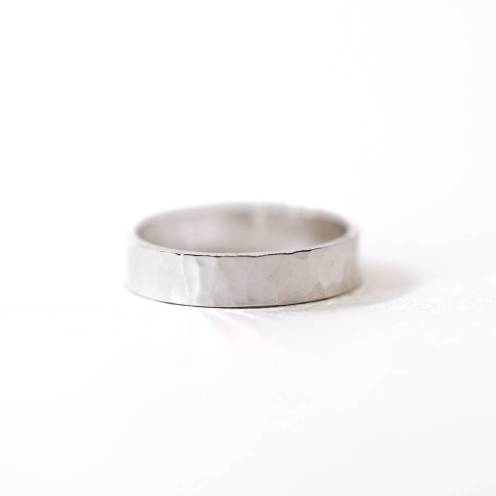 The Land of Salt - Wholesale Band/Stacked Ring - Wide Hammered Ring in Sterling Silver1