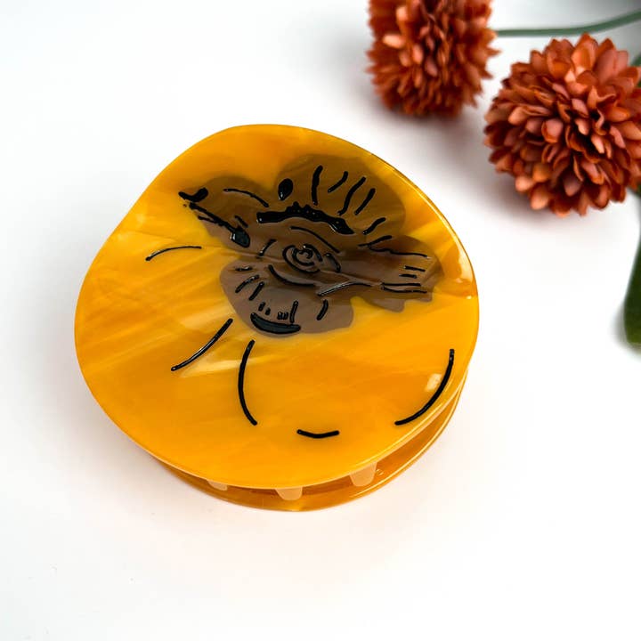 Orange Lucky Persimmon Fruit Acetate Hair Claw Clip for wholesale on Faire1