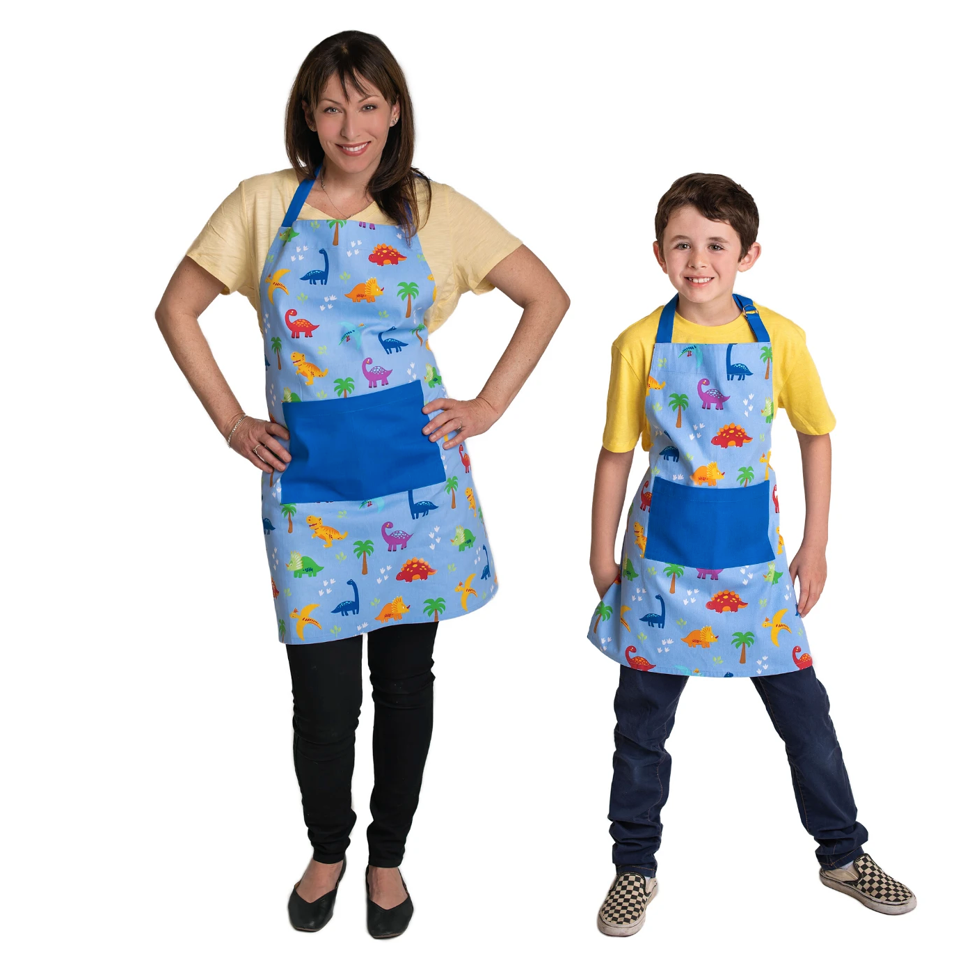 Handstand Kitchen - Wholesale Apron - Dinosaur Adult & Youth Apron Set – Family Kitchen Fun2