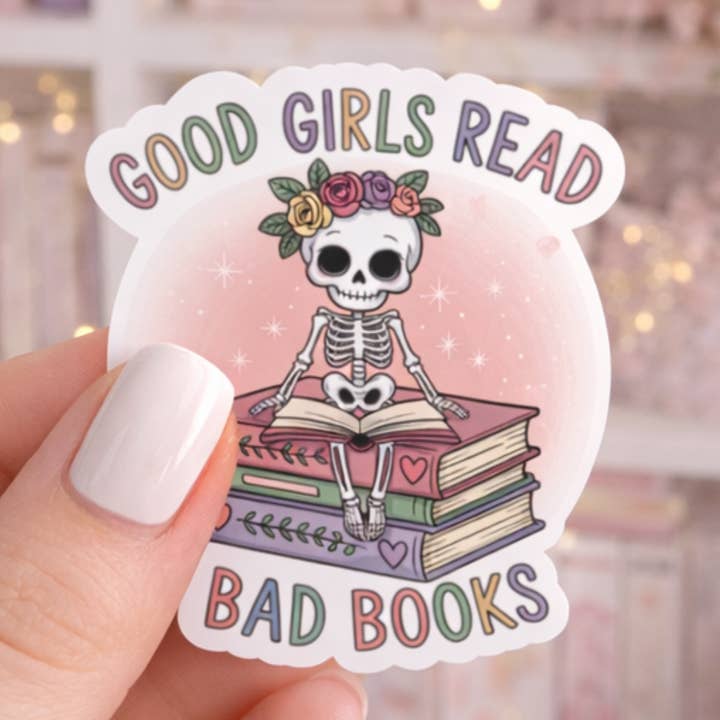 Boas Raparigas Lêem Livros Maus Autocolante de Leitura de Smut Recortado por atacado de Auburn Row Design