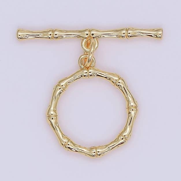 24K Gold Filled Bamboo Toggle Clasps Closure Finding | Z1108 for wholesale by Aim Eternal