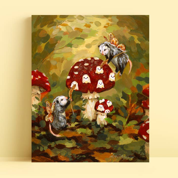 Impression d'art de Phalangers féeriques | 8x10'' | Art mural mignon pour Halloween pour la vente par Doro Marcello