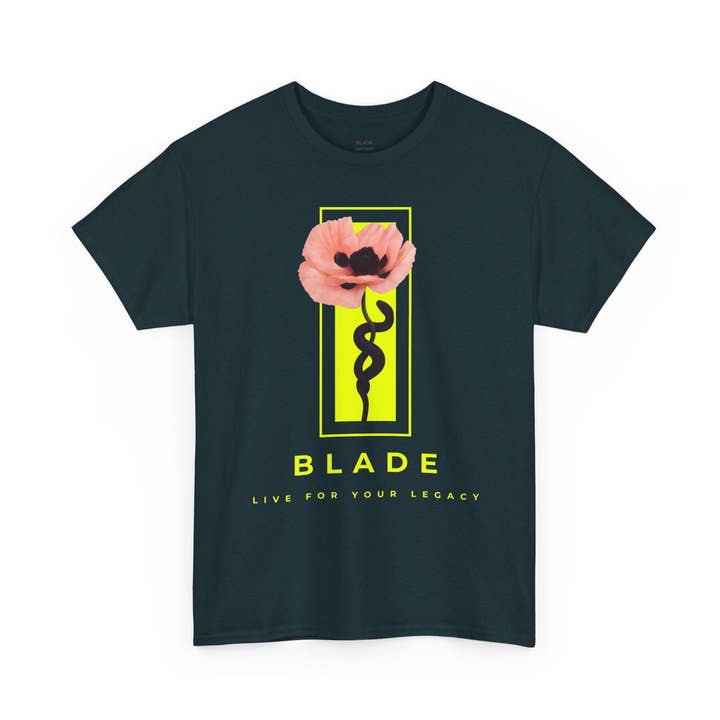 Venom Blossom Pink/Indigo/Neon Green Floral T-Shirt for wholesale by Blade Infiniti LLC