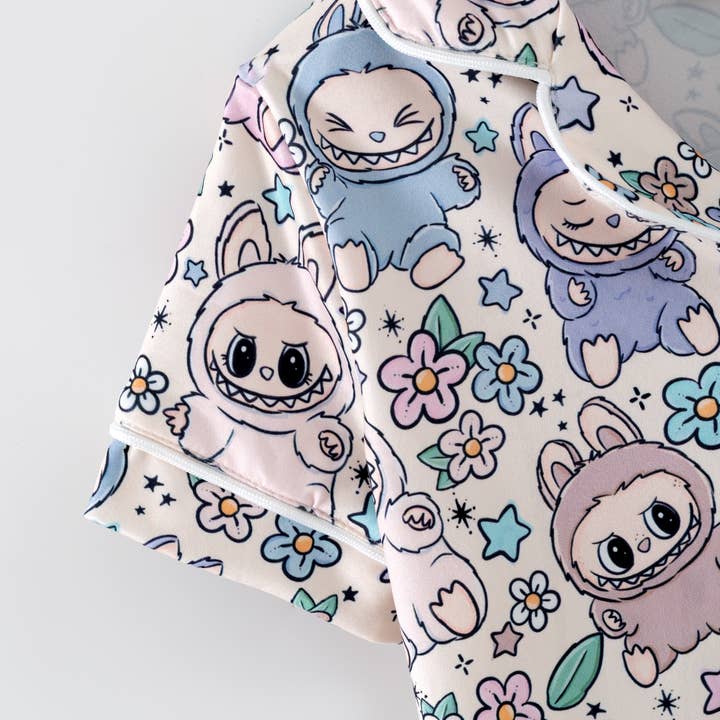 Auraquise - Vente Haut et bas de pyjama – enfant - Ensemble de Pyjama d'Automne Dessin Animé – Doux & Confortable Manches Courtes + Pantalon4